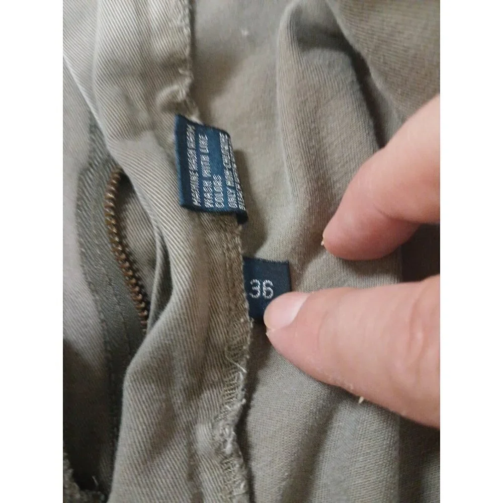 Polo Ralph Lauren‎ Y2K Shorts Men's Size 36 Grey Cargo Chino Flat Front